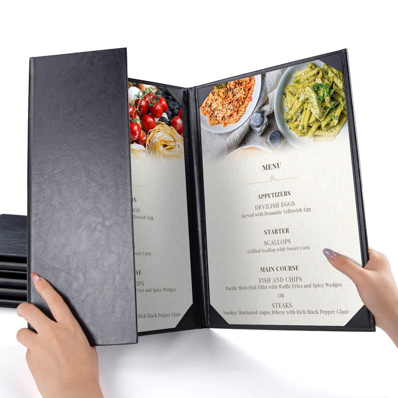 TheDisplayOutlet Menu Covers PU Leather 5ct/Pack 8.5x14 Image
