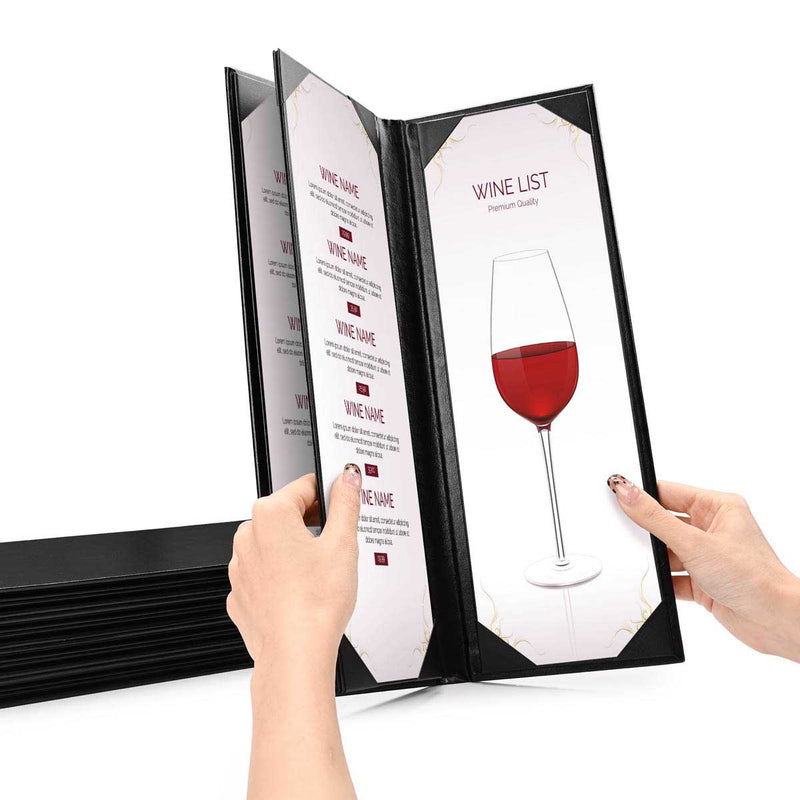 Menu Covers PU Leather Wine Drinks Menu Holder 4.25x14 5ct/Pack