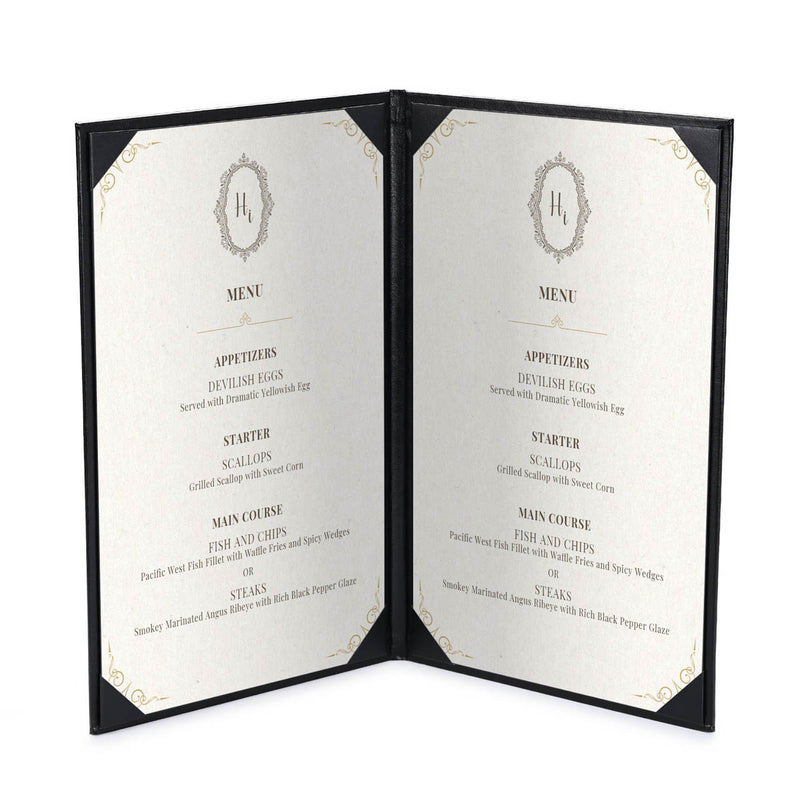 TheDisplayOutlet Custom Menu Covers PU Leather 8.5x14, 2-View(5ct.) Image