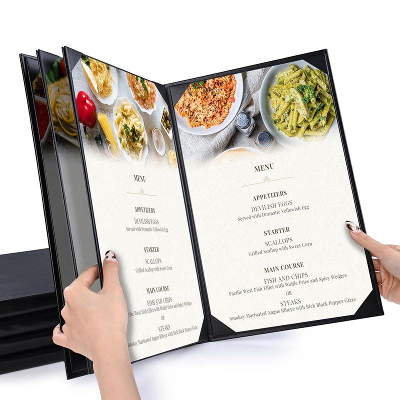 TheDisplayOutlet Menu Covers PU Leather 5ct/Pack 8.5x14, Book Style 6-View Image