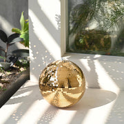 TheDisplayOutlet Mirror Disco Ball with Hanging Ring, 12in Gold Image