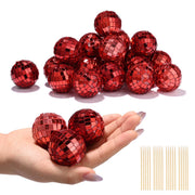 TheDisplayOutlet 1.6in Small Mirror Disco Ball in Bulk 120ct, Red Image