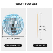 1.6in Small Mirror Disco Ball in Bulk 20ct/pk