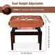 Adjustable Piano Bench with Storage 23x13" Seat