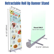 10-Piece 33" Roll Up Retractable Banner Stand Economy Wholesale