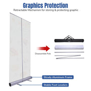 TheDisplayOutlet Standard Retractable Banner Stand Custom Printed Graphics 33"x81" Image