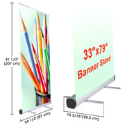 TheDisplayOutlet 10-Piece 33" Roll Up Retractable Banner Stand Economy Wholesale Image
