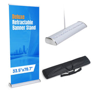 TheDisplayOutlet 33" Roll Up Retractable Aluminum Banner Stand w/ Bag 5ct. Image