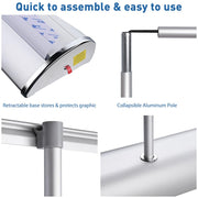 TheDisplayOutlet 33" Roll Up Retractable Aluminum Banner Stand w/ Bag Image