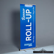 TheDisplayOutlet 33"x79" Retractable Banner Stand with Light for Trade Show Image