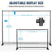 10x8 ft Adjustable Telescopic Trade Show Banner Stand