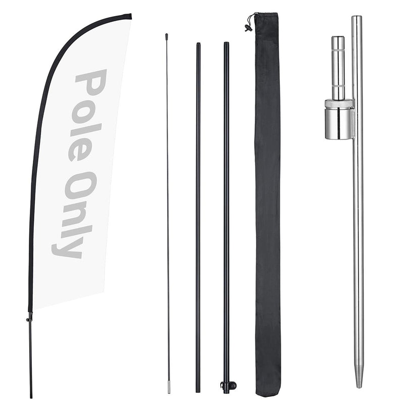 TheDisplayOutlet Feather Flag Pole Kit - 10-Pack, Base of Your Choice, 10.3ft Pole+Spike Image