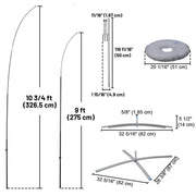 TheDisplayOutlet Feather Flag Pole Kit - 10-Pack, Base of Your Choice Image