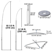 TheDisplayOutlet Feather Flag Pole Kit - 10-Pack, Base of Your Choice Image