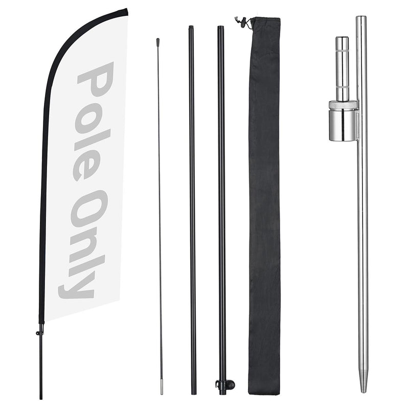 TheDisplayOutlet Feather Flag Pole Kit - 10-Pack, Base of Your Choice, 8.2ft Pole+Spike Image