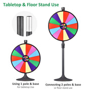 TheDisplayOutlet 24" Prize Wheel with Acrylic Sign Holder 8.5 x 11 Image