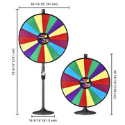 TheDisplayOutlet WinSpin Prize Wheel 36" Large Spinning Wheel Round Base Stand Image