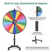 TheDisplayOutlet 48" Prize Wheel Rolling Stand Trade Show Spin Wheel Image