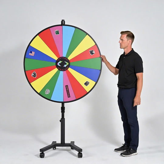 48" Prize Wheel Rolling Stand Trade Show Spin Wheel (Preorder)