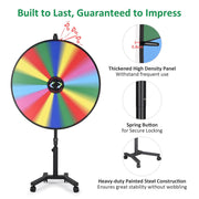 48" Prize Wheel Rolling Stand Trade Show Spin Wheel (Preorder)