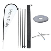 TheDisplayOutlet Teardrop Flag Pole Kit - 10-Pack, Base of Your Choice, 8.8ft Pole+Base Image