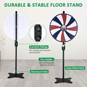 WinSpin Prize Wheel 24" Dry Erase 16-Slot Tabletop & Floor Stand