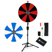 TheDisplayOutlet 24" Portable Modular Prize Wheel with Tripod Stand 12-Slot, Black & Red Image