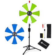 TheDisplayOutlet 24" Portable Modular Prize Wheel with Tripod Stand 12-Slot, Green & White Image