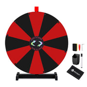 TheDisplayOutlet 24" Prize Wheel with Customizable Slots(12) Trade Show Promo, Black & Red Image