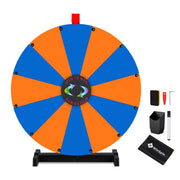 TheDisplayOutlet 24" Prize Wheel with Customizable Slots(12) Trade Show Promo, Blue & Orange Image