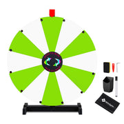 TheDisplayOutlet 24" Prize Wheel with Customizable Slots(12) Trade Show Promo, Green & White Image