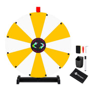 TheDisplayOutlet 24" Prize Wheel with Customizable Slots(12) Trade Show Promo, Yellow & White Image