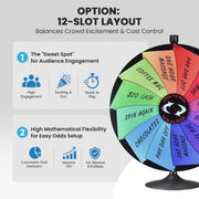 TheDisplayOutlet WinSpin Prize Wheel 36" Large Spinning Wheel Round Base Stand Image