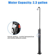 Outdoor Solar Shower w/ Base & Sprinkler 2.3Gal