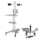 Mobile Computer Cart with Power Dual Monitor Mount