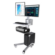 Mobile Computer Cart with Power Dual Monitor Mount