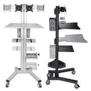 TheDisplayOutlet NexusX Mobile Computer Cart with Power Dual Monitor Mount Image