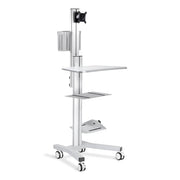 TheDisplayOutlet Mobile Computer Cart for Intraoral Scanning, Silver Image