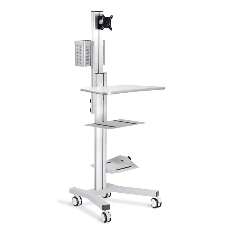 TheDisplayOutlet Mobile Computer Cart for Intraoral Scanning, Silver Image