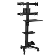 TheDisplayOutlet NexusX 2×2 Quad-Monitor Mobile Computer Cart for 10-21in Screens, Black Image
