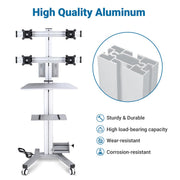 TheDisplayOutlet NexusX 2×2 Quad-Monitor Mobile Computer Cart for 10-21in Screens Image