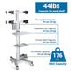 TheDisplayOutlet NexusX 2×2 Quad-Monitor Mobile Computer Cart for 10-21in Screens Image