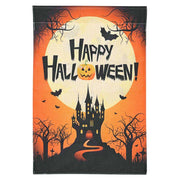 TheDisplayOutlet Smalll Halloween Flag Garden Yard Decor 12x18", Castle Image