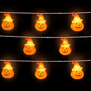 TheDisplayOutlet Halloween Light 20ct Pumpkin 10ft String Light Battery Operated Image