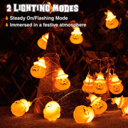 TheDisplayOutlet Halloween Light 20ct Pumpkin 10ft String Light Battery Operated Image