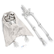 5'5" Full Body Two-Head Skeleton Posable Halloween Decoration