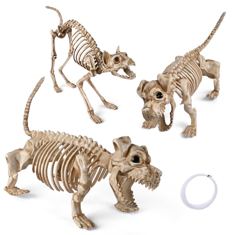 TheDisplayOutlet Animal Skeleton Halloween Decorations, Dog 3ct/pk Image