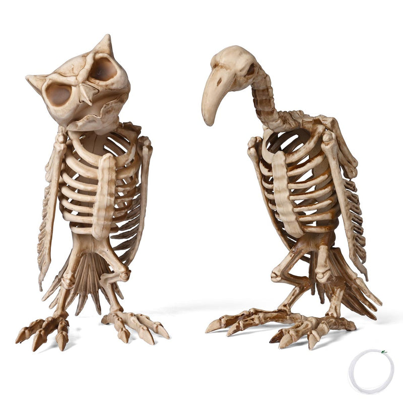 TheDisplayOutlet Animal Skeleton Halloween Decorations, Vulture+Owl Image