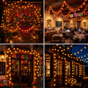 TheDisplayOutlet 20' Marigold Lights 40 LEDs Halloween Garland Day of Dead, 2ct. Image