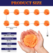 TheDisplayOutlet 20' Marigold Lights 40 LEDs Halloween Garland Day of Dead, 2ct. Image
